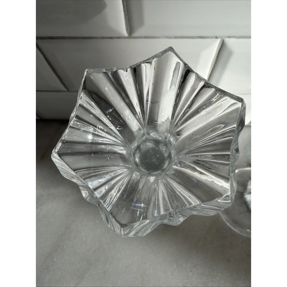 VTG 1999 FRENCH J. G. DURAND‎ Crystal GLASS CALLIOPE CANDLESTICKS Set Of 2 GW008
